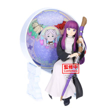 Load image into Gallery viewer, Free UK Royal Mail Tracked 24hr delivery 

Beautiful statue of Fern from the popular anime Frieren: Beyond Journeys End. This amazing statue is launched by Banpresto as part of their latest Glasscap collection.

This statue is created fabulously, showing Fern posing elegantly sitting on her seat, holding her staff, and in front of the beautiful circular decorated window. - Stunning! 

This PVC statue stands at 15cm tall, and packaged in a gift/collectible box from Bandai.

Official brand: Banpresto /Bandai
