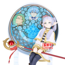Load image into Gallery viewer, Free UK Royal Mail Tracked 24hr delivery 

Beautiful statue of Frieren from the popular anime Frieren: Beyond Journeys End. This amazing statue is launched by Banpresto as part of their latest Glasscap collection.

This statue is created fabulously, showing Frieren posing elegantly sitting on her seat, holding her staff, reminiscing about the old days in front of the beautiful circular decorated window. - Stunning! 

This PVC statue stands at 15cm tall, and packaged in a gift/collectible box from Bandai.

O
