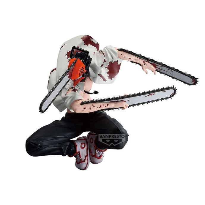 Free UK Royal Mail Tracked 24hr delivery 

Stunning statue of Denji (Chainsaw man form) from the popular anime series Chainsaw Man. This amazing statue is launched by Banpresto as part of their latest Vibration stars collection. 

The creator has sculpted this piece in excellent detail, showing Denji posing in battle, and in his Chainsaw Man form. -Stunning! 

This PVC statue stands at 14cm tall, and packaged in a gift/collectible box from Bandai.

Official brand: Banpresto / Bandai

EAN: 4983164290660

Exc