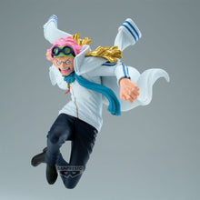 Load image into Gallery viewer, Free UK Royal Mail Tracked 24hr delivery 

Breathtaking statue of Koby from the legendary anime series ONE PIECE. This amazing statue is launched by Banpresto as part of their latest Battle Record Collection. 

The creator has completed this piece remarkably,  showing Koby posing amazingly in his marine outfit leaping into the air, captured in motion perfectly. -Stunning! 

This PVC statue stands at 17cm tall, and packaged in a beautiful gift/collectible box from Bandai. 

Official brand: Bandai / Banpresto
