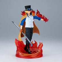 Load image into Gallery viewer, Free UK Royal Mail Tracked 24hr delivery 

Super cool statue of Sabo from the legendary anime ONE PIECE. This figure is launched by Banpresto as part of their latest &quot;The Shukko&quot; collection - Special Edition.

The creator completed this piece in excellent fashion, showing Sabo posing in his pirate uniform, holding his primary weapon (the iron pipe), and releasing fire around him. 

This PVC statue stands at 17cm tall, and packaged in a gift/collectible box from Bandai.

Official brand: Banpresto / Bandai 



