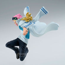 Load image into Gallery viewer, Free UK Royal Mail Tracked 24hr delivery 

Breathtaking statue of Koby from the legendary anime series ONE PIECE. This amazing statue is launched by Banpresto as part of their latest Battle Record Collection. 

The creator has completed this piece remarkably,  showing Koby posing amazingly in his marine outfit leaping into the air, captured in motion perfectly. -Stunning! 

This PVC statue stands at 17cm tall, and packaged in a beautiful gift/collectible box from Bandai. 

Official brand: Bandai / Banpresto
