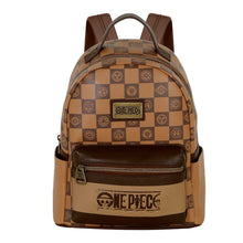 Load image into Gallery viewer, Free UK Royal Mail Tracked 24hr delivery 

Official ONE PIECE backpack / bag. This amazing backpack is launched by Karactermania as part of their latest collection. 

This backpack is made of PVC leather. Liquid repellent outer body (waterproof) with a large front pocket. Interior lining with padded pocket for electronic devices within the main compartment, and two side pockets to store bottles/umbrellas. 
