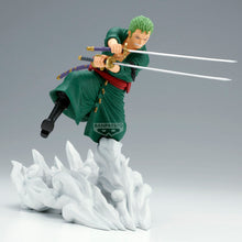 Load image into Gallery viewer, Free UK Royal Mail Tracked 24hr delivery 

Remarkable statue of Roronoa Zoro from the legendary anime ONE PIECE. This spectacular figure is launched by Banpresto as part of their latest Senkozekkei collection. 

This statue is created in excellent detail, showing Roronoa Zoro posing in battle, and wielding two katanas. -Stunning! 

This PVC statue stands at 15cm tall, and packaged in a gift / collectible box from Bandai. 

Official brand: Banpresto / Bandai

EAN: 4983164292053

Excellent gift for any One Pi
