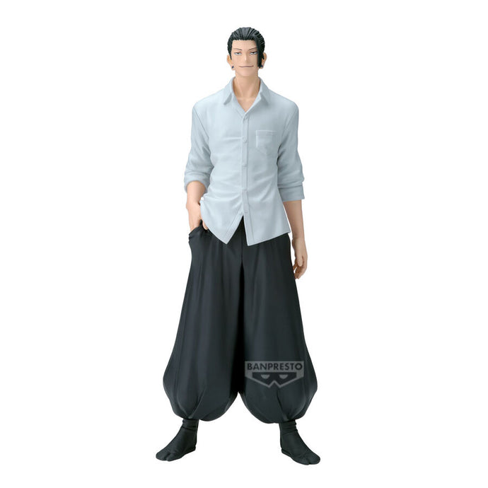 Free UK Royal Mail Tracked 24hr delivery 

Spectacular statue of Suguru Geto from the popular anime series Jujutsu Kaisen. This amazing statue is launched by Banpresto as part of their latest King Of Artist collection.

The creator has completed this piece remarkably,  showing Suguru Geto posing in his Shirt and Jujutsu High trousers - Stunning! 

This PVC statue stands at 21cm tall, and packaged in a beautiful gift/collectible box from Bandai. 

Official brand: Bandai / Banpresto

EAN: 4983164293722

Excel