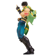 Load image into Gallery viewer, Free UK Royal Mail Tracked 24hr delivery 

Spectacular statue of Joseph Joestar from the popular anime series JoJo&#39;s Bizarre Adventure. This amazing figure is launched by Banpresto as part of their latest Mometria collection - Second story arc. 

The creator did an amazing job finishing this piece, showing Joesph Joestar posing confidently, and wearing his green and yellow stripe scarf. -Stunning! 

This PVC statue stands at 22cm tall, and packaged in a gift/collectible box from Bandai. 

Official brand: Ba
