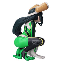 Load image into Gallery viewer, Free UK Royal Mail Tracked 24hr delivery 

Beautiful statue of Tsuyu Asui from the popular anime series My Hero Academia. This statue is launched by Banpresto as part of their latest Glitter &amp; Glamours collection. 

The statue is created beautifully, showing Tsuyu Asui posing beautifully in her Hero outfit. -Stunning! 

This PVC figure stands at 14cm tall, and packaged in a gift/collectible box from Bandai.

Official brand: Banpresto / Bandai 

EAN: 4983164297478

Excellent gift for any My Hero Academia fan
