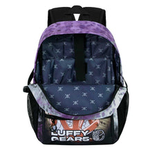 Load image into Gallery viewer, Free UK Royal Mail Tracked 24hr delivery 

Official One Piece adaptable Backpack / Bag, launched by Karactermania and TOEI ANIMATION. 

Beautiful design backpack showing Mondey D. Luffy (Gear 5). This Urban backpack has one main compartment with a laptop section and extra internal pockets, and a large medium front section and an extra front zipped section. Two side mesh pockets for water bottles. Adjustable padded shoulder straps and an extra strap to adapt to suitcases or trolleys.

Size: 44cm x 31cm x 18c
