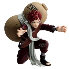 Load image into Gallery viewer, THE SAND KAZEKAGE UNLEASHES HIS POWER
Bring the formidable power of Gaara to your collection with this officially licensed Naruto Shippuden Vibration Stars Gaara II Figure, produced by Banpresto / Bandai Spirits.

Gaara is captured in a dramatic battle-ready pose, crouched low with both hands extended as though preparing to unleash his devastating sand techniques. His enormous sand gourd dominates the silhouette behind him, instantly making this one of the most recognisable Gaara designs.

The figure recrea

