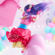 Load image into Gallery viewer, Free UK Royal Mail Tracked 24hr delivery 

Gorgeous statue of Ai Hoshino from the popular anime Oshi No Ko. This stunning statue is launched by Banpresto as part of their latest Espresto collection.

This statue is created meticulously, showing Ai Hoshino posing beautifully in her performance outfit, sitting on the poppin heart (also included). -Stunning! 

This PVC statue stands at 20cm tall, and packaged in a gift/collectible box from Bandai.

Official brand: Banpresto / Bandai

EAN: 4573102696052

Excell
