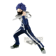 Load image into Gallery viewer, Free UK Royal Mail Tracked 24hr delivery  

Striking statue of Hitoshi Shinso from the popular anime series My Hero Academia. This stunning piece is launch by Banpresto as part of their latest Amazing Heroes collection - vol.18 

This statue is created amazingly, showing Hitoshi Shinso posing in Pro Hero suit, and his "Capturing weapon" around his neck (a long cloth scarf made from steel wire alloy woven with carbon nanofibers). -Stunning! 

This PVC figure stands at 16cm tall, and packaged in a gift / coll
