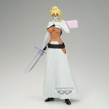 Load image into Gallery viewer, Free UK Royal Mail Tracked 24hr delivery 

Beautiful statue of Tier Harribel from the legendary anime series Bleach. This statue is launched by Banpresto as part of their latest Glitter &amp; Glamours collection. 

The statue is sculpted meticulously, showing Tier Harribel posing amazingly in her white Arrancar uniform, holding her Zanpakutō (named Tiburon).

This PVC figure stands at 25cm, and packaged in a gift/collectible box from Bandai.

Official brand: Banpresto / Bandai 

EAN: 4573102711373

Excellent gi
