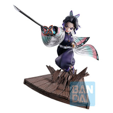 Load image into Gallery viewer, Free UK Royal Mail Tracked 24hr delivery 

Stunning statue of Shinobu Kochō from the popular anime series Demon Slayer. This statue is launched by ICHIBANSHO FIGURE as part of their latest collection. 

This beautiful piece is created exceptionally, showing Shinobu Kochō captured in battle, blasting out from the wooden floor with her nichirin sword. -Stunning! 

This PVC statue stands at 13cm tall, and packaged in a gift/collectible box from Bandai.

Official brand: ICHIBANSHO FIGURE / Bandai

EAN: 45731026
