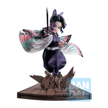 Load image into Gallery viewer, Free UK Royal Mail Tracked 24hr delivery 

Stunning statue of Shinobu Kochō from the popular anime series Demon Slayer. This statue is launched by ICHIBANSHO FIGURE as part of their latest collection. 

This beautiful piece is created exceptionally, showing Shinobu Kochō captured in battle, blasting out from the wooden floor with her nichirin sword. -Stunning! 

This PVC statue stands at 13cm tall, and packaged in a gift/collectible box from Bandai.

Official brand: ICHIBANSHO FIGURE / Bandai

EAN: 45731026
