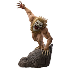 Load image into Gallery viewer, Bring home the Ferocity of the Jaw Titan&nbsp;

Bring the terrifying power of the Jaw Titan to your collection with this officially licensed Attack on Titan Battle of Heaven and Earth Ichibansho Figure by Bandai Spirits.

Captured in a fierce, dynamic pose, the Jaw Titan charges forward across a rugged rocky base, showcasing its muscular physique, distinctive facial armour and fearsome jaws. The detailed sculpting and aggressive stance perfectly capture the speed and ferocity that make the Jaw Titan such a 
