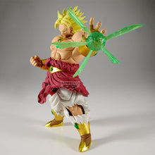 Load image into Gallery viewer, Unleash the Power of Super Saiyan Broly

Bring the overwhelming power of Broly to your collection with this officially licensed Dragon Ball Z GX Materia Figure by Banpresto / Bandai Spirits.

Standing approximately 22cm tall, Broly is captured in his imposing Super Saiyan form while preparing to unleash a devastating energy attack. The translucent green energy effect creates a dramatic sense of movement and makes this figure immediately stand out on display.

With his enormous physique, golden Super Saiyan 
