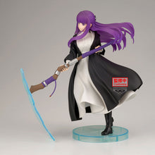 Load image into Gallery viewer, Fern's Magic Takes Form
Bring the composed power of Fern to your collection with this officially licensed Frieren: Beyond Journey's End Effectreme Figure from Banpresto.

Fern is captured in the middle of casting magic, gripping her distinctive staff as her long purple hair and flowing black cloak sweep dramatically behind her. Her calm expression perfectly reflects the young mage's focused personality, creating a figure that feels powerful without needing an exaggerated pose.

The standout feature is the l

