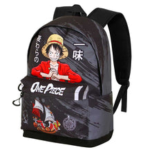 Load image into Gallery viewer, SET SAIL WITH LUFFY 🎒🏴☠️
Take a little piece of the Grand Line wherever you go with this official One Piece Luffy Backpack from Karactermania.

Featuring Monkey D. Luffy across the upper front together with the One Piece logo and Thousand Sunny-inspired artwork, the black and grey design makes this a brilliant everyday backpack for One Piece fans who want something practical without hiding their love for the Straw Hat Pirates. Shop For Geek

Built for everyday use, the backpack combines generous storage w
