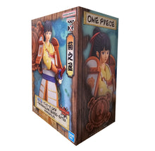 Load image into Gallery viewer, Free UK Royal Mail Tracked 24hr delivery

Beautiful statue of Kikunojo (Known as Kiku) from the legendary anime ONE PIECE. This statue is launched by Banpresto as part of their latest DXF collection - The Grandline Seies - Extra. 

The sculptor created this piece in amazing fashion, showing Kiku posing in her Samurai battle armour, holding her katana attached on her side. - Stunning ! 
