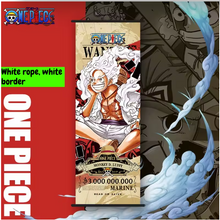 Load image into Gallery viewer, Free UK Royal Mail Standard 24hr delivery

Beautiful crafted One Piece wall scroll showing the main protagonist of the anime series.

The scroll is made of premium Oxford fabric silk material. High-quality DTG print design.

Easy assemble (Open, reveal, pull the string, and up you go). The string is white in colour (not black). 

Excellent gift for any One Piece fan.

Size: 39cm x 74cm

Excellent piece of art to decorate your space, and show off to family and friends.
