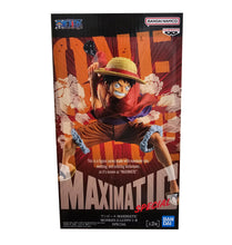 Load image into Gallery viewer, Free UK Royal Mail Tracked 24hr delivery

Stunning statue of Monkey D. Luffy from the legendary anime ONE PIECE. This amazing figure is launched by Banpresto as part of their latest Maximatic collection. - ver A. 

This statue is sculpted in immense detail, showing Monkey D. Luffy posing in his classic pirate outfit, captured in motion and ready to unleash his Gomu Gomu no Pistol. - Stunning! 

This PVC statue stands at 21cm tall, and packaged in a gift/collectible box from Bandai.

Official brand: Banprest
