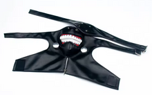 Load image into Gallery viewer, Free UK Royal Mail Tracked 24hr delivery 

Stunning PVC Leather zipper mask of Ken Kaneki, adapted from the popular anime Tokyo Ghoul. 

This cosplay mask is made of PVC leather, eye-patch included, open/close zip for the mouth section, and leather straps. 

Excellent for anime Cosplay. 

Size: Unisex (with adjustable leather strap).
