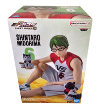 Load image into Gallery viewer, Free UK Royal Mail Tracked 24hr delivery 

Stunning figure of Shintaro Midorima (Formerly the vice-captain and shooting guard of the Generation of Miracles) from the popular anime Kuroko&#39;s Basketball. This statue is launched by Banpresto as part of their latest collection. Adapted from the movie - Last Game. 

The creator did a fabulous job with this piece, showing Midorima posing in his Last Game kit, number 6, and with Tetsuya(#2) dog, and a little puppy on his hand - Stunning!

