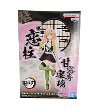 Load image into Gallery viewer, Free UK Royal Mail Tracked 24hr delivery    Stunning statue of Mitsuri Kanroji from the popular anime series Demon Slayer. This fabulous figure is launched by Bapresto as part of their latest Kimetsu no Yaiba EX collection.   This figure is created beautifully, showing Mitsuri poising stunningly in her hashira uniform, with her Nichirin sword attached at the side, and her Love breathing symbol around the stand.
