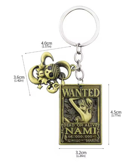 Nami - One Piece - Double pendant metal keyring