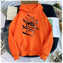 Load image into Gallery viewer, Free UK Royal Mail Tracked 24hrs delivery

Stunning design of Naruto - Uzumaki symbol - anime hoodie. 

Premium DTG technology prints the design directly onto the hoodie which makes the design really stand out, easy to wash, and the colours will not fade or crack.

This cotton hoodie is super soft and comfortable to wear.  A large front pocket and an adjustable hood with drawstrings.

Excellent gift for any Naruto fan.

Material: Cotton

Colour: Orange 

Size: Unisex
