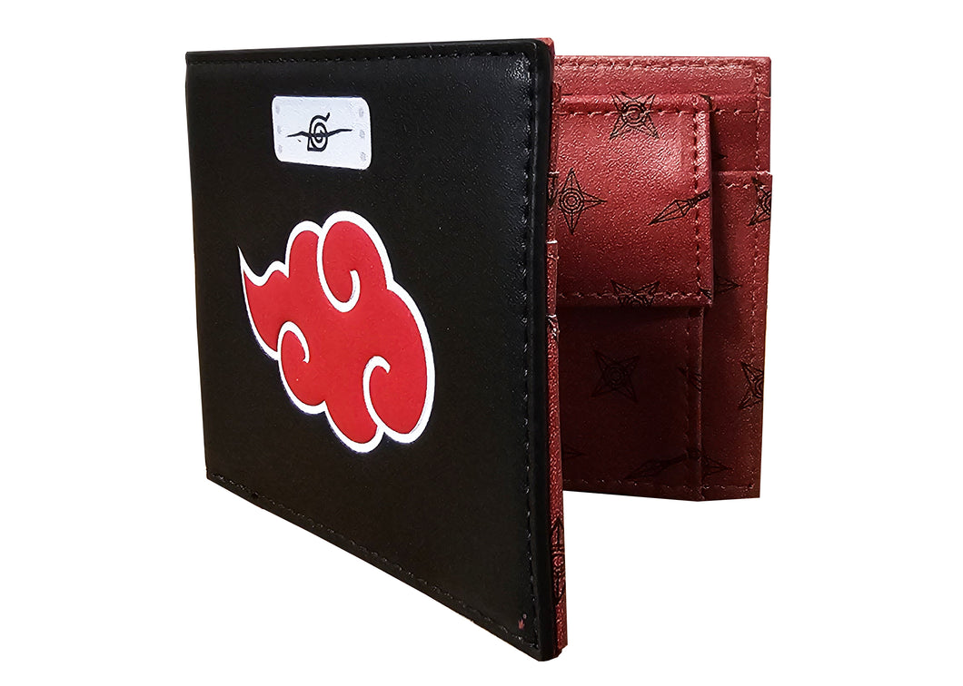 Free UK Royal Mail Tracked 24hr delivery 

Offical Naruto Cloud (Akatsuki) wallet. 

This stunning wallet is launched by Karactermania as part of their latest collection. This PVC leather wallet is created beautifully, showing the Cloud Akatsuki logo and the Kanji symbol on the other side. 

Multiple compartments for credit card, coin section, and large central pocket for banknotes and tickets/receipts. 