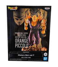 Load image into Gallery viewer, Powerful statue of Orange Piccolo (his strongest form) from the legendary anime Dragon Ball Z. This statue is launched by Banpresto as part of their latest SUPER HERO HISTORY BOX collection - vol.7   The creator did a smashing job on this piece, showing Piccolo posing in his strongest form, with flames coming off his shoulders, and standing on top of the cool rocky design stand. - Truly stunning ! 
