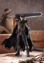 Load image into Gallery viewer, Free UK Royal Mail Tracked 24hr Delivery

Striking statue of Guts from the popular anime series Berserk. This figure is launched by Good Smile Company and Max Factory as part of their latest Pop Up Parade new L collection.

The sculptor did an spectacular job creating this high-detailed PVC statue of Guts. The figure shows Guts posing in his legendary Black Swordsman outfit, fully equipped and holding his great sword (Dragon Slayer).

The PVC statue stands at 22cm tall , comes with a

