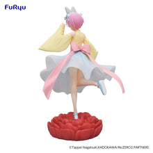 Load image into Gallery viewer, Free UK Royal Mail Tracked 24hr delivery 

Beautiful statue of Ram from the popular anime RE:ZERO - Starting Life in Another World. This stunning figure is launched by Good Smile Company as part of their latest Exceed Creative figure collection - Little Rabbit girl. 

This statue is created beautifully, showing Ram posing elegantly in her Japanese traditional rabbit outfit, and standing on top of a red lotus flower. - Stunning.

This PVC statue stands at 21cm tall, and packaged in a gift/collectible box fro
