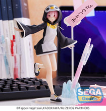 Load image into Gallery viewer, Free UK Royal Mail Tracked 24hr delivery   Beautiful statue of Rem from the popular anime series Re:Zero Starting Life in Another World. This figure is launched by SEGA as part of their latest Luminasta collection.  This figure is created beautifully, showing Rem posing beautifully in her super cute Penguin outfit, standing beside her pop up stand. The stand can also used as a pen holder. 
