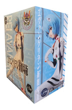 Load image into Gallery viewer, THE QUIET STRENGTH OF REI AYANAMI
Bring one of anime's most recognisable characters to your collection with this officially licensed Rei Ayanami LPM Figure by SEGA, inspired by Rebuild of Evangelion / Evangelion: New Theatrical Edition.

Rei is captured in a calm seated pose wearing her unmistakable white Evangelion plugsuit, complete with its black, red, green and orange detailing. Her short pale-blue hair and distinctive red eyes immediately recreate the appearance that has made the EVA Unit-00 pilot one 
