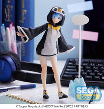 Load image into Gallery viewer, Free UK Royal Mail Tracked 24hr delivery   Beautiful statue of Rem from the popular anime series Re:Zero Starting Life in Another World. This figure is launched by SEGA as part of their latest Luminasta collection.  This figure is created beautifully, showing Rem posing in her super cute Penguin outfit.   This PVC statue stands at 20cm tall, and packaged in a gift collectible box from SEGA.   Official brand: SEGA  Excellent gift for any Re: Zero fan.
