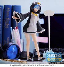 Load image into Gallery viewer, Free UK Royal Mail Tracked 24hr delivery   Beautiful statue of Rem from the popular anime series Re:Zero Starting Life in Another World. This figure is launched by SEGA as part of their latest Luminasta collection.  This figure is created beautifully, showing Rem posing in her super cute Penguin outfit.   This PVC statue stands at 20cm tall, and packaged in a gift collectible box from SEGA.   Official brand: SEGA  Excellent gift for any Re: Zero fan.
