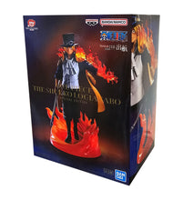 Load image into Gallery viewer, Free UK Royal Mail Tracked 24hr delivery 

Super cool statue of Sabo from the legendary anime ONE PIECE. This figure is launched by Banpresto as part of their latest &quot;The Shukko&quot; collection - Special Edition.

The creator completed this piece in excellent fashion, showing Sabo posing in his pirate uniform, holding his primary weapon (the iron pipe), and releasing fire around him. 

This PVC statue stands at 17cm tall, and packaged in a gift/collectible box from Bandai.

Official brand: Banpresto / Bandai 
