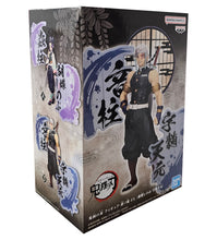 Load image into Gallery viewer, Stunning statue of Tengen Uzui from the popular anime series Demon Slayer. This fabulous figure is launched by Bapresto as part of their latest Kimetsu no Yaiba EX collection.   This figure is created beautifully, showing Tengen posing stunningly in his hashira uniform, with his dual chained blades attached on his back, and his Sound breathing symbol around the stand. 
