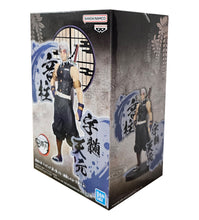 Load image into Gallery viewer, Stunning statue of Tengen Uzui from the popular anime series Demon Slayer. This fabulous figure is launched by Bapresto as part of their latest Kimetsu no Yaiba EX collection.   This figure is created beautifully, showing Tengen posing stunningly in his hashira uniform, with his dual chained blades attached on his back, and his Sound breathing symbol around the stand. 
