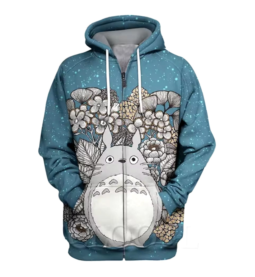 Free UK Royal Mail Tracked 24hr delivery

Striking design of My Neighbor Totoro Anime zipper with hood. 

Premium DTG technology prints the design directly onto the zipper which makes the design really stand out, easy to wash, and the colours will not fade or crack.

The silken style of this polyester zipper makes it lightweight and comfortable to wear. Two front pockets and an adjustable hood with drawstrings.