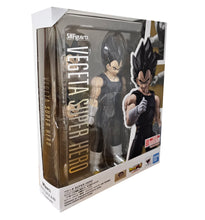 Load image into Gallery viewer, Free UK Royal Mail Tracked 24hr Delivery   

Spectacular statue of Vegeta from the the legendary anime Dragon Ball Super. This premium figure is launched by Tamashii Nations as part of their new S.H.Figuarts release.  

The set comes with three additional facial expressions, premium articulated figure of Vegeta (14 point articulation), three facial plats, and Three left and four right optional hands. 
