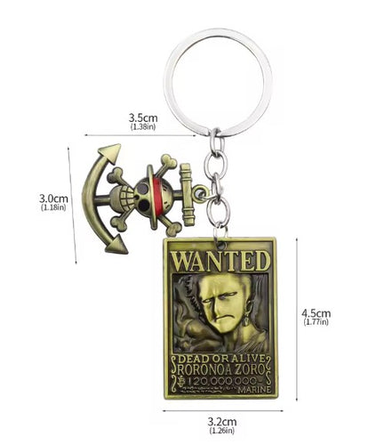 Free UK Royal Mail Tracked 24hr delivery 

Stunning set of pendants One Piece keyrings/keychains. Both pendants are designed in excellent detail. The full design is engraved into the metal panel which gives off a 3D effect. 

Material: Metal alloy 

Pendant 1 size: 3.5cm x 3cm 

Pendant 2 (Wanted Poster) size: 4.5cm x 3.2cm 

Packaged in black window display gift box. 

Excellent gift for any ONE PIECE fan.