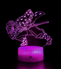 Load image into Gallery viewer, Free UK Royal Mail Tracked 24hr delivery.  Combining art and technology makes this 3D visual effect lamp a perfect gift for anime fans. The acrylic design produces an optical 3D hologram effect which brings the anime character to life.  The base has a touch sensor which makes it simple to control all the seven colour lighting modes. The set also includes a remote control for you to control the lamp with ease.  &quot;The art challenges the technology, and the technology inspires the art&quot;. 
