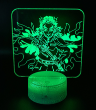 Load image into Gallery viewer, Free UK Royal Mail Tracked 24hr delivery.  Combining art and technology makes this 3D visual effect lamp a perfect gift for anime fans. The acrylic design produces an optical 3D hologram effect which brings the anime character to life.  The base has a touch sensor which makes it simple to control all the seven colour lighting modes. The set also includes a remote control for you to control the lamp with ease.
