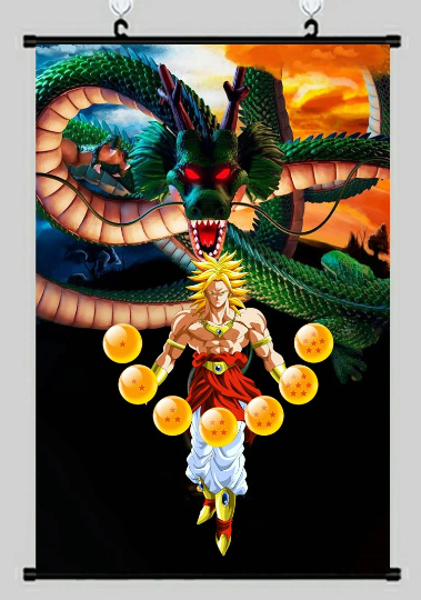 Dragon Ball Z Broly and Shenron Anime Wall Scroll - 60cm x 90cm