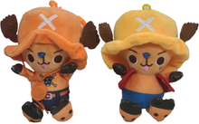 Load image into Gallery viewer, Free UK Royal Mail Tracked 24hr delivery  Two super cute plush toys of Chopper from the classic anime ONE PIECE, showing the character Chopper wearing two different outfits.  Plush toy 1: Luffy outfit Plush toy 2: Ace outfit  Size: 13cm x 8cm x 6cm (approx)  Non-toxic, soft &amp; durable and cotton filled soft plush toy.  Excellent gift for any ONE PIECE fan 
