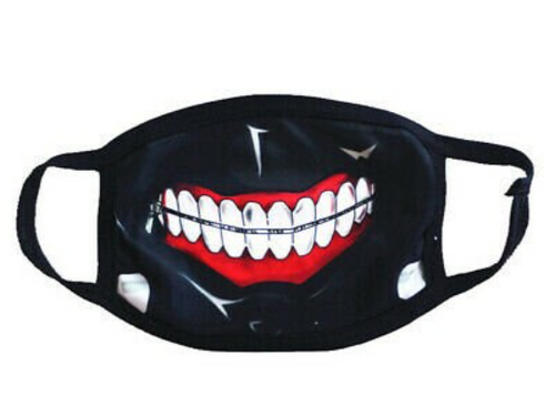 Premium design of Ken Kaneki mask adapted from the popular anime series Tokyo Ghoul.  Size: unisex (adult)  Washable / Reusable  Material : Dual layer ( outer layer -Nano Polyester/ inner layer - cotton/soft polyester )  Soft, comfortable fit with elastic straps (cotton).