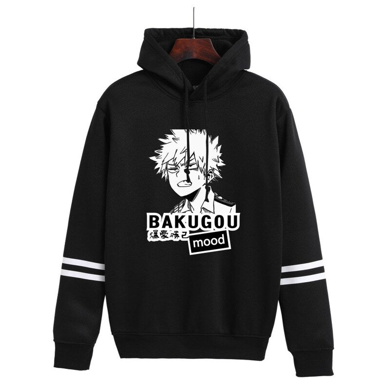 Free UK Royal Mail Tracked 24hr delivery   Sharp design of My Hero Academia Katsuki Bakugou hoodie.  The hoodie is made from soft cotton, with a cool contrast colour design. The hoodie is very soft and comfortable to wear.